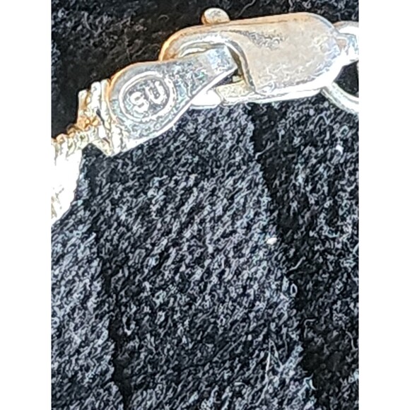Sterling Silver 925 Italy 7” Twisted Herringbone Bracelet Signed SU 3gm - Picture 5 of 13